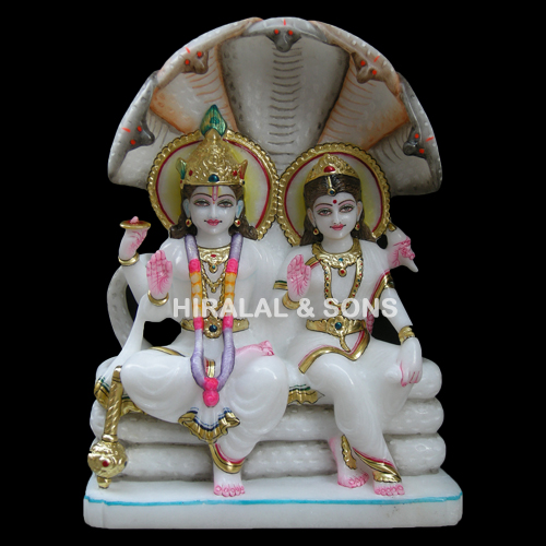 Vishnu Laxmi Marble statue in Jaipur